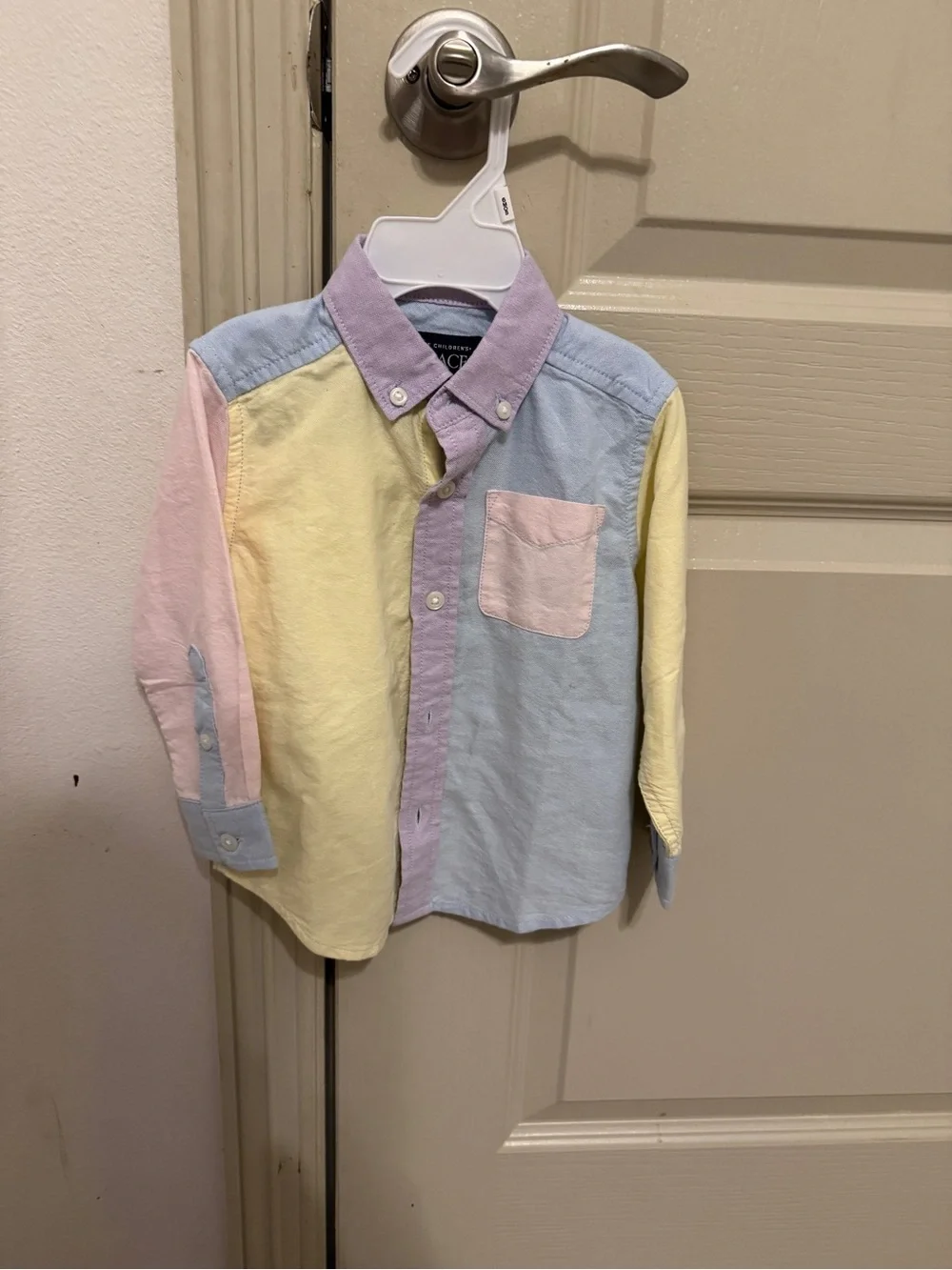 Color block button down shirt